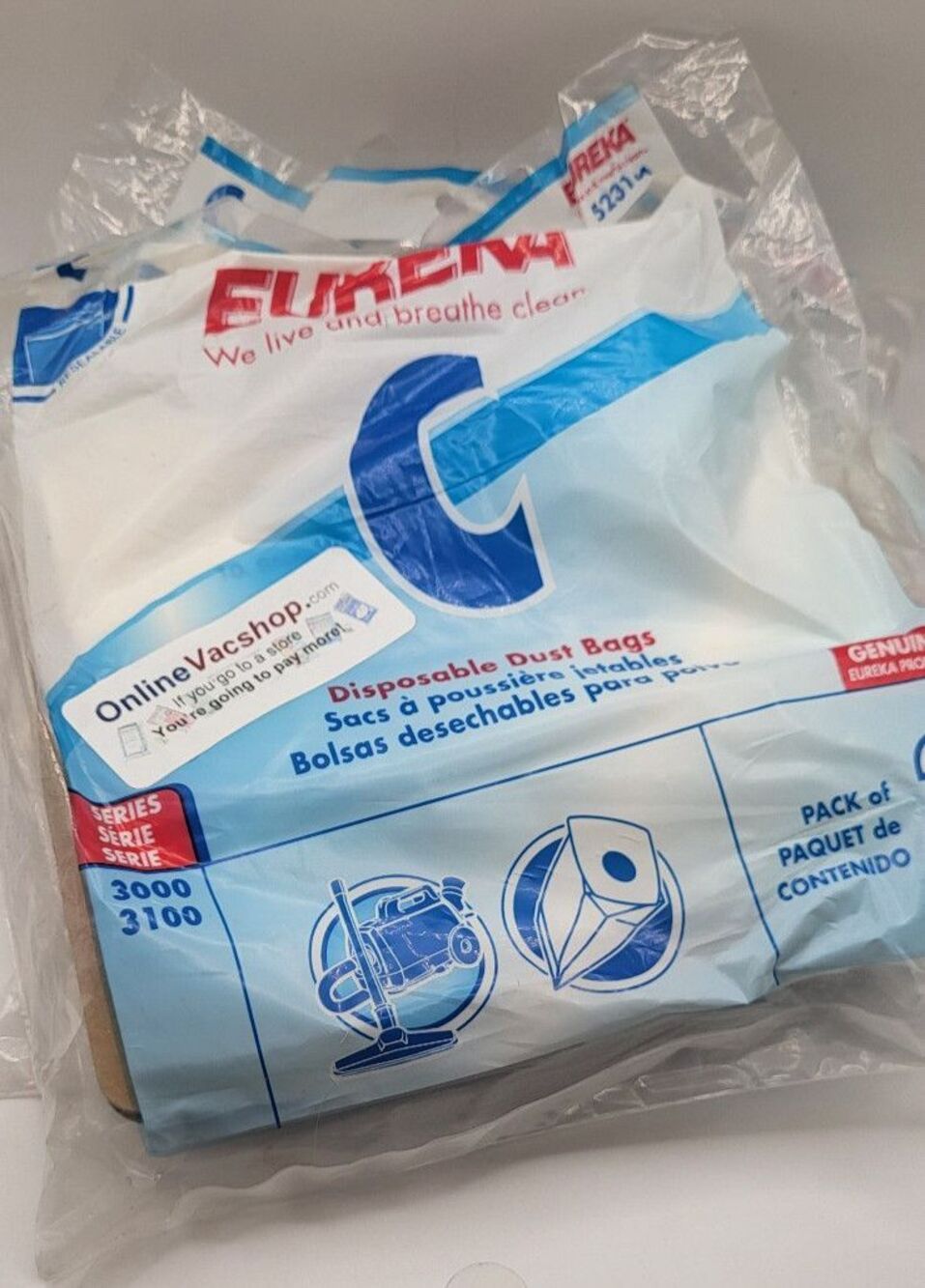 Lot of 3 Compatible with Eureka Style C Vacuum Bags, 3 Per Pack (9total)